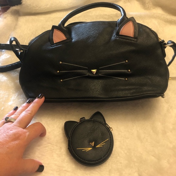 Kitty cat purse with cat change purse🐈‍⬛🐱🐱 - Picture 2 of 4